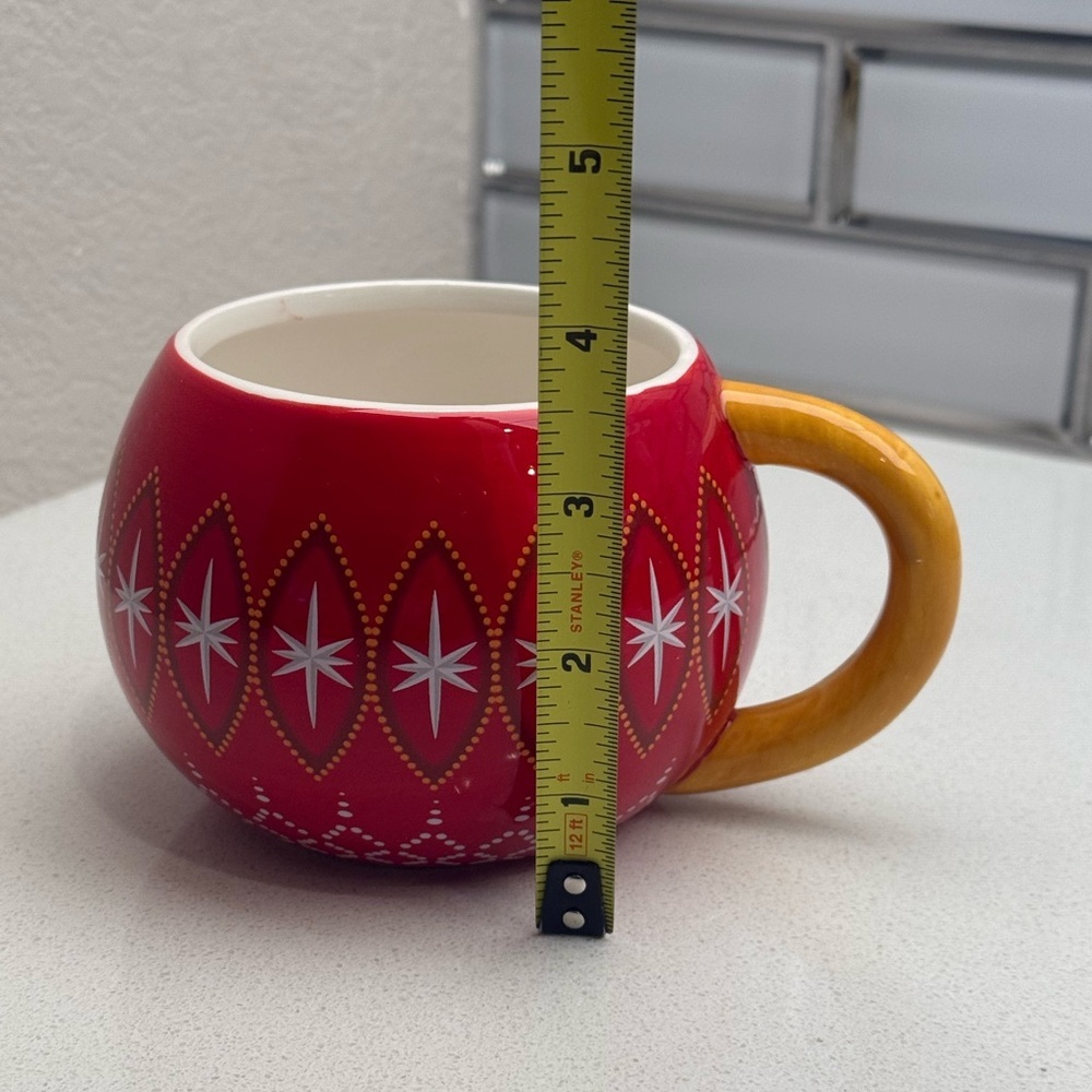 Harry & David Holiday Christmas Mug Red and White Starburst Pattern Ceramic - Picture 9 of 10
